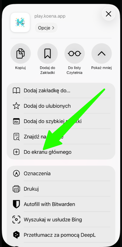 Krok 3: Wybór Do ekranu początkowego